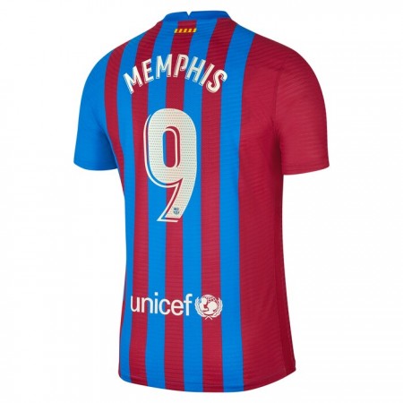 Fußballtrikots FC Barcelona Memphis Depay 9 2021-2022 Kurzarm Heimtrikotsatz kaufen